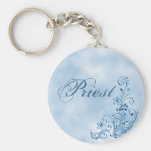 Priest Keychain: Sky Blue Elegance