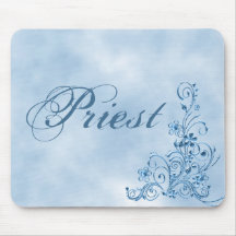 Priest  Mousepad: Sky Blue Elegance