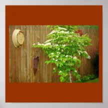 Prim Fence and Bush Poster
