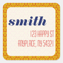 Primary Colors Geometric Pattern Sticker Label