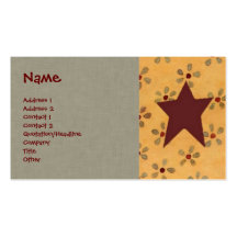 Primitive Floral Profile Card Business Card
