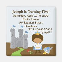 Prince Birthday Party Invitation Magnet