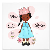 Princess Big Sister African American Invitation