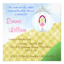 princess birthday party invite cute fun pink
