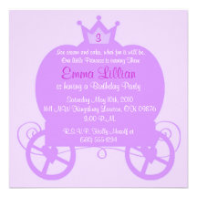 princess birthday party invite cute fun purple