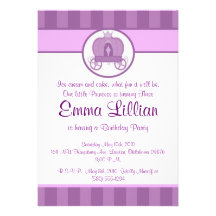princess birthday party invite cute fun purple
