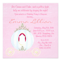 princess birthday party invite pink on pink girl