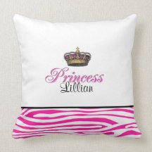 Princess crown in hot pink pillows