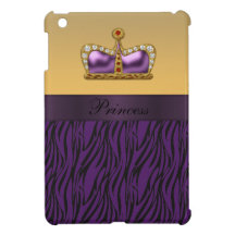 Princess Crown Purple & Black Zebra iPad Mini