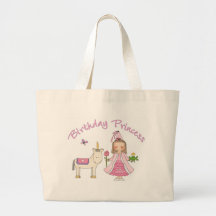Princess Unicorn Birthday Girl Canvas Bags