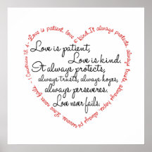 Print - Love is Patient Word Heart