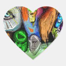 Print no 1 heart sticker