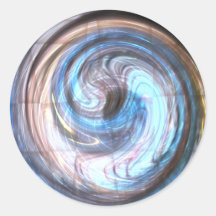 Printed Blue Paua Abstract Art Sticker