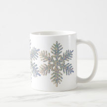 Printed Glittery Snowflake Mugs