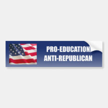 Pro-Education Anti-Republican Bumper Sticker
