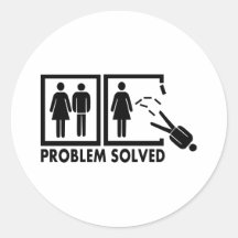 Problem solved - Man Round Sticker