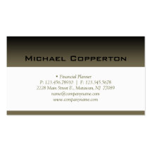 Professional Business Card Financial Planner