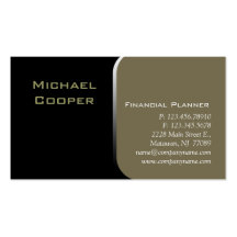 Professional Business Card Financial Planner Khaki