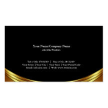Professional Elegant Black and Gold  Business Card
