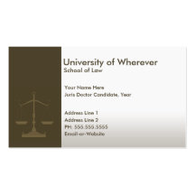 professional justice law student business card templates