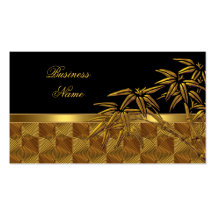 Profile Card Asian Black Gold Bamboo Business Cards