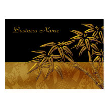 Profile Card Asian Black Gold Bamboo Business Card