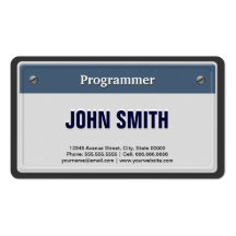 Programmer - Cool Car License Plate Business Cards