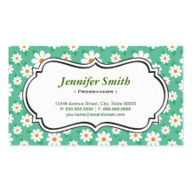 Programmer - Elegant Green Daisy Business Cards