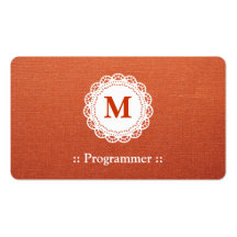 Programmer - Elegant Lace Monogram Business Card