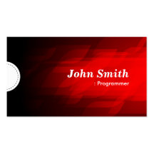Programmer - Modern Dark Red Business Cards