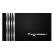 Programmer - Professional Black Silver Business Cards