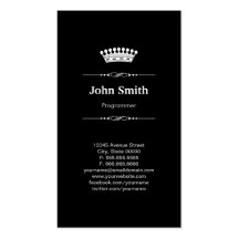 Programmer Simple Elegant Royal Crown Business Card