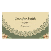 Programmer - Vintage Chic Floral Business Card Templates