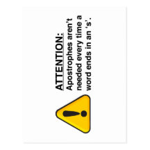 Proper Apostrophe Usage Card Postcards