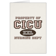 Property Of CICU Nurse Greeting Card