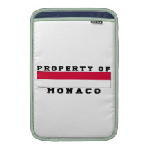 Property Of Monaco MacBook Sleeves