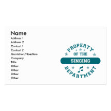 Property of the Singing Department Business Card Template