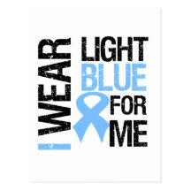 Prostate Cancer Light Blue Ribbon For Me Post Card