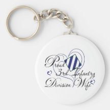Proud 3rd Infantry Wife Heart Keychain