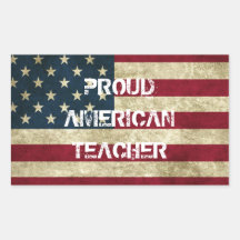 Proud American Teacher Sticker