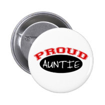 Proud Auntie (Black and Red) buttons by pb_family2 Proud Auntie (Black and Red) buttons