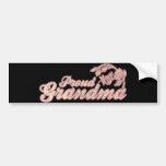Proud Grandma Pink Flowers Bumper Sticker