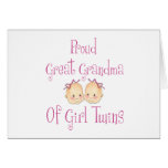 Proud Great Grandma Of Girl Twins Cards
