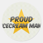 Proud Icecream Man Round Stickers