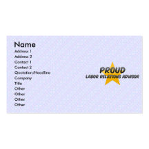 Proud Labour Relations Advisor Business Card Template