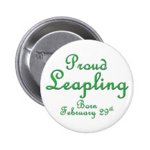 Proud Leapling Leap Year Birthday Pinback Buttons