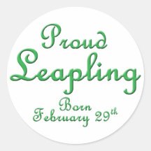 Proud Leapling Leap Year Birthday Stickers