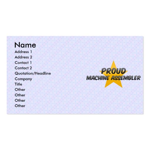 Proud Machine Assembler Business Card Templates