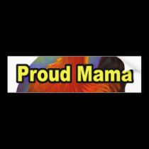 Proud Mama Hen And Chick Painting- Multi bumper stickers