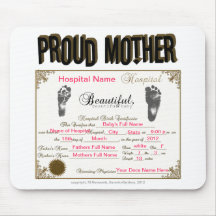Proud Mother Birth Certificate_Mousepad